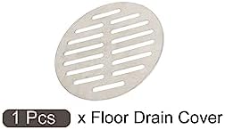 Stainless Steel Round 5 Floor Drain Cover 2-Piece Set Silver Tone