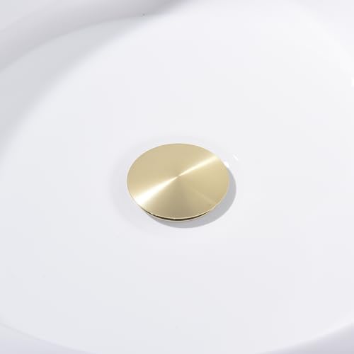 Vessel Sink Drain Kit with Overflow Brushed Gold Stainless Steel