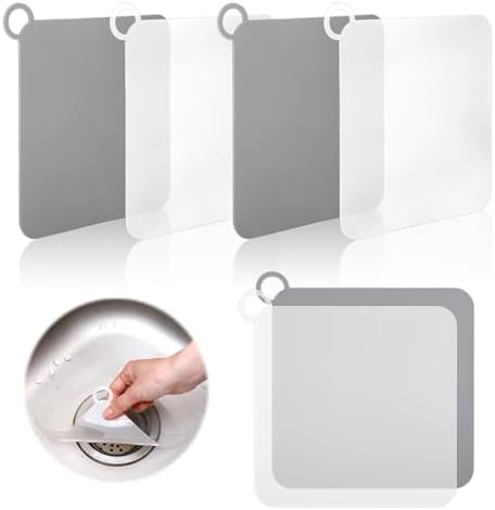4-Piece Silicone Drain Covers BPA-Free Made in USA Airtight Durable