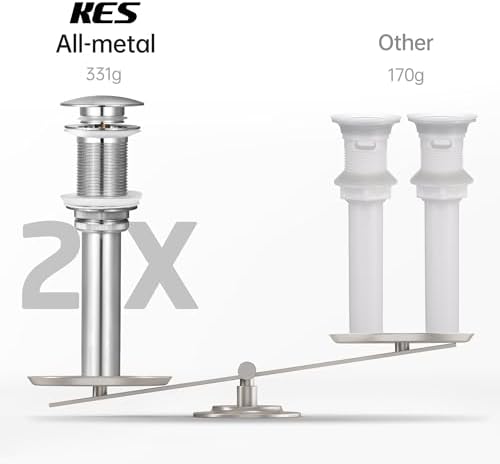 KES Sink Drain Stopper - Brass Stainless Steel Anti-Leakage Non-Overflow