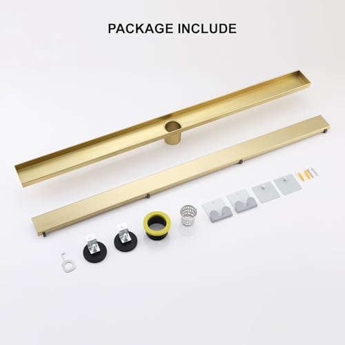 Premium Linear Shower Drain Brushed Gold 36-Inch