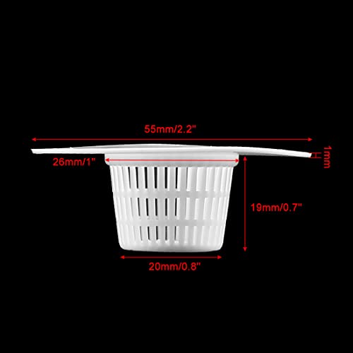 Bundle of 4 White Plastic Drain Hair Stoppers for Efficient Flow