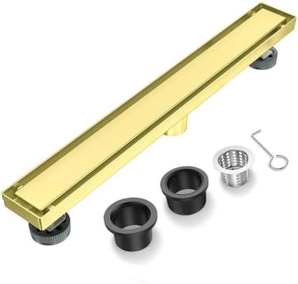 30-Inch Gold Linear Shower Drain Anti-Clog Durable