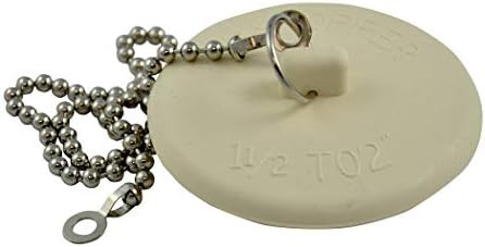 Danco 80783P rubber tub stopper with chain 2pk - White
