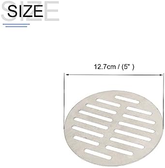 Stainless Steel Round 5 Floor Drain Cover 2-Piece Set Silver Tone