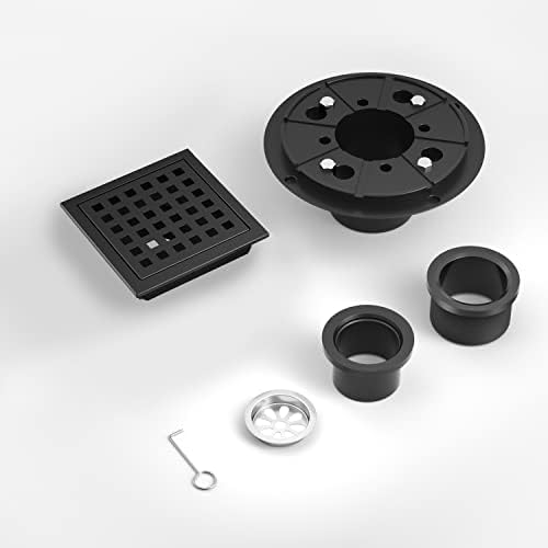4 38 Inch Black Shower Drain Kit