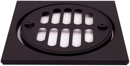 Westbrass 45-inch Square Brass Shower Tile with Round Strainer O-RB Finish
