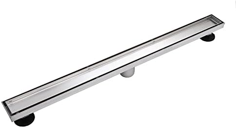 32-Inch Linear Shower Drain JECONNY Stainless Steel with Adjustable Feet Hair Strainer