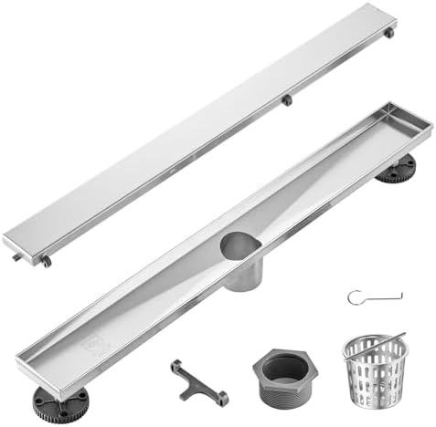 VEVOR 24-Inch Linear Shower Drain Offset with Tile Insert