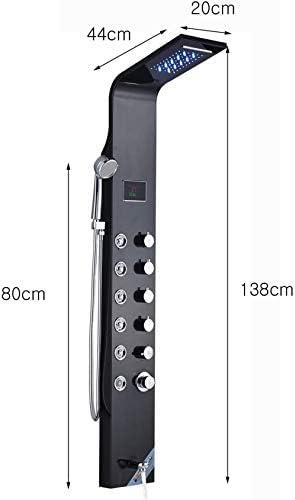 Durable Black LED Massage Shower Head with 6 Handles