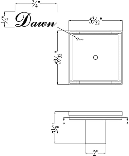 5-inch 304 Stainless Steel Square Drain Smooth Finish