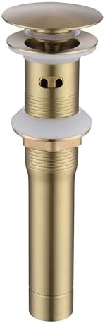 Vessel Sink Drain Kit with Overflow Brushed Gold Stainless Steel