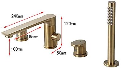 Brass 2 Handle Bathtub Faucet with Handheld Shower and Aerator