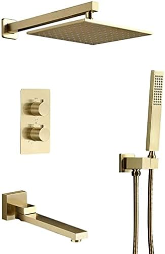 UHYOHF bathtub shower taps in gold with temperature control and durable design
