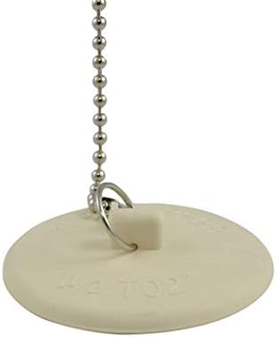 Danco 80783P rubber tub stopper with chain 2pk - White
