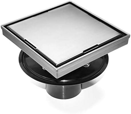 HEATGENE 6-Inch Square Shower Drain with Flat Cover