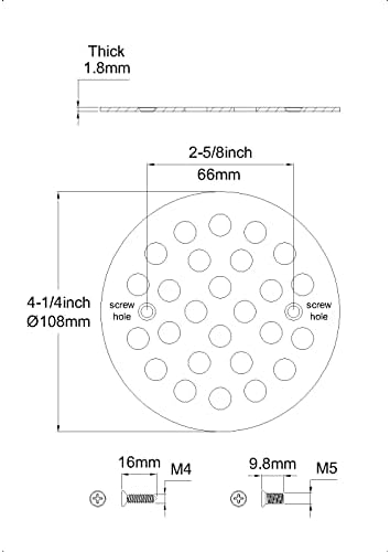 Poyde 4-14 Inch Screw-in Round Floor Drain Cover