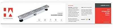 48-Inch Linear Shower Drain - stainless steel with hair strainer