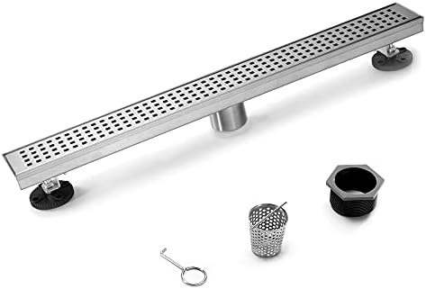 HEATGENE 24-Inch Linear Shower Drain with Stainless Steel Grate