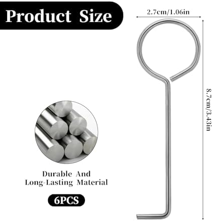 Mozeat Lens 6Pcs Stainless Steel Drain Key Lifting Hooks