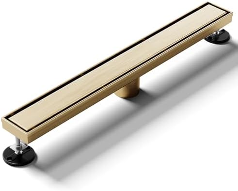LISEEGO Linear Shower Drain 12 Inch Gold