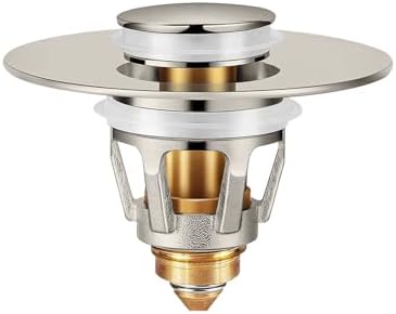 HAPPUP Universal Sink Stopper with Hair Catcher - Brushed Nickel