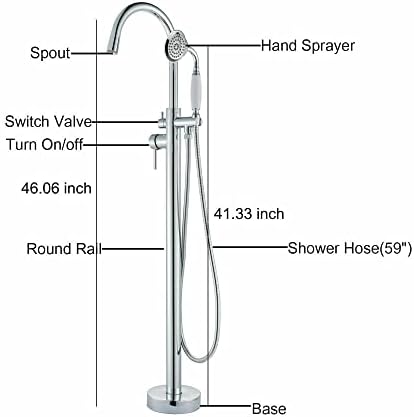 Durable 2-Handle Bathtub Shower Faucet with Rain shower Heads - Brass Construction