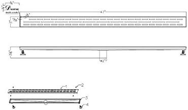 Durable Amazon River Series Linear Shower Drain 47-inch
