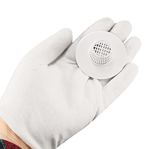 Bundle of 4 White Plastic Drain Hair Stoppers for Efficient Flow