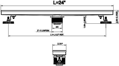 High-Displacement 24-Inch Shower Drain