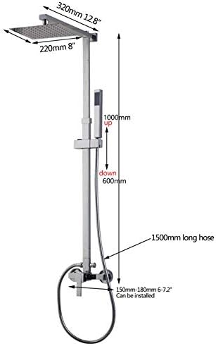 Chrome Finished Wall-Mounted 8-inch Rain Shower Faucet