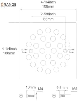 45 Brushed Gold Square Screw-In Drain Cover