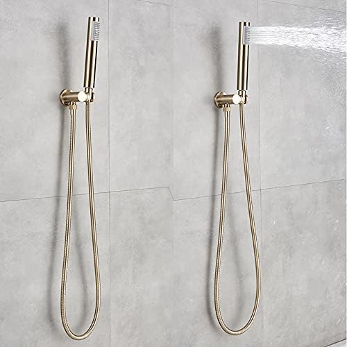 Rain shower system brushed gold bath faucet set with tub spout