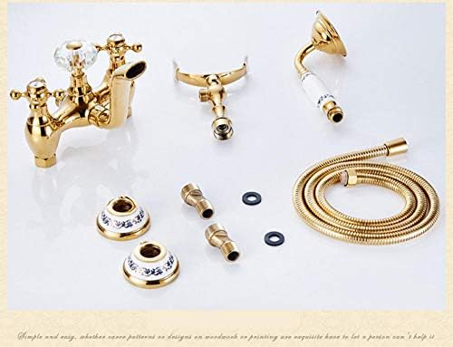 Gougeltd Gold Brass Bathtub Faucet Set