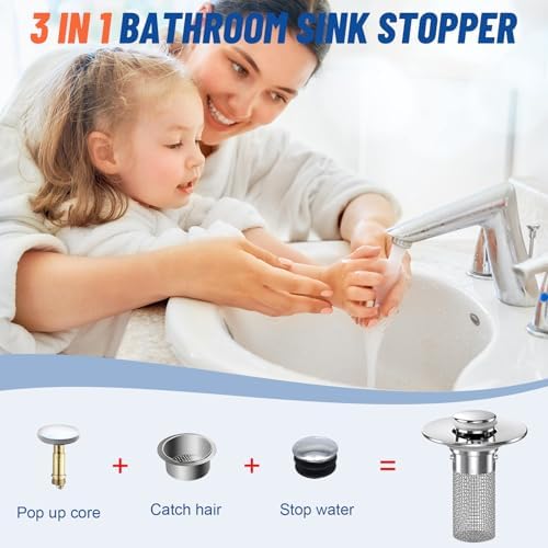 Bathroom Sink Stopper Hair Catcher 4-Piece Set