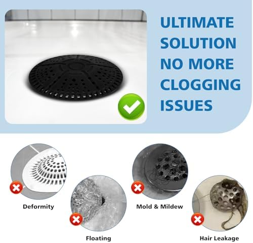 ZOOY Showers - Durable silicone hair catchers - shower tub sink anti-clog 55-inch