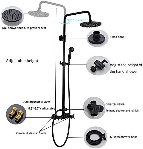 Ends With Rainfall Shower Head Set Brass Construction Durable Shower Kit