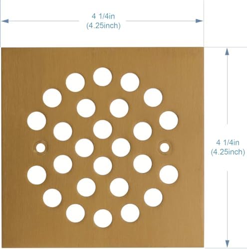 45 Brushed Gold Square Screw-In Drain Cover