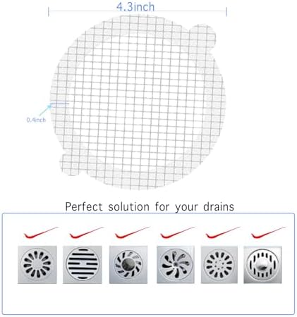 50-Pack Disposable Round Mesh Shower Drain Hair Catcher Stickers