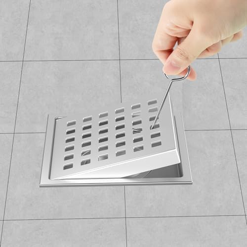 EXF Square 4-38 Chrome Shower Drain Kit with Features