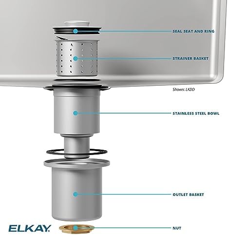 Low Profile Brushed Steel Drain Fitting Deep Strainer Basket