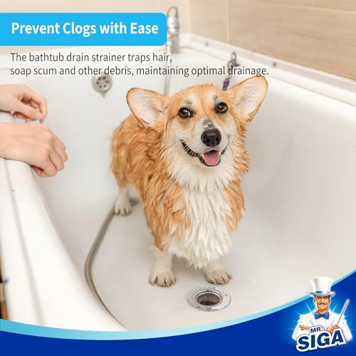 MRSIGA Bath matt draincompacteasy cleanefficient hair catchainless steeldrain strainer