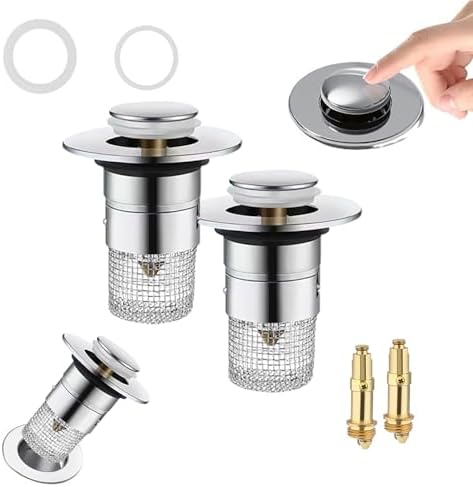 Bathroom Sink Stopper Hair Catcher 2-Pack