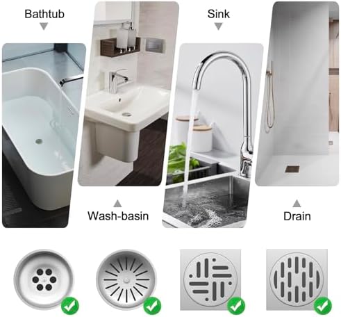 Disposable Shower Drain Hair Catcher Set 50PCS Easy Clog Prevention for Bathroom