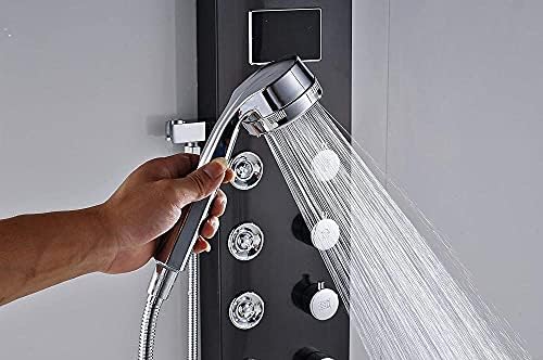 Durable Black LED Massage Shower Head with 6 Handles