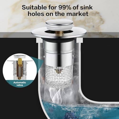 Bathroom Sink Stopper Hair Catcher 2-Pack