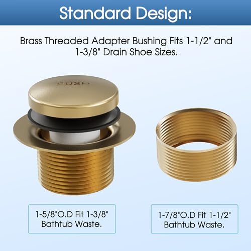 Esnbia Brushed Gold Bathtub Drain Kit 1
