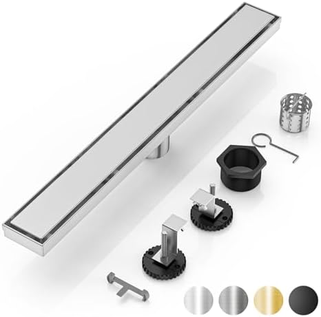 DLONE 32-inch Stainless Steel Linear Shower Drain Durable Multi-Use