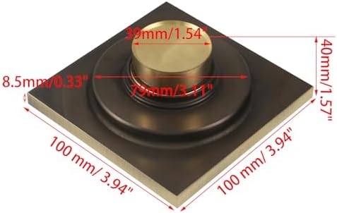 Wealrit 4-inch Square Shower Floor Drain Carved Flower Style