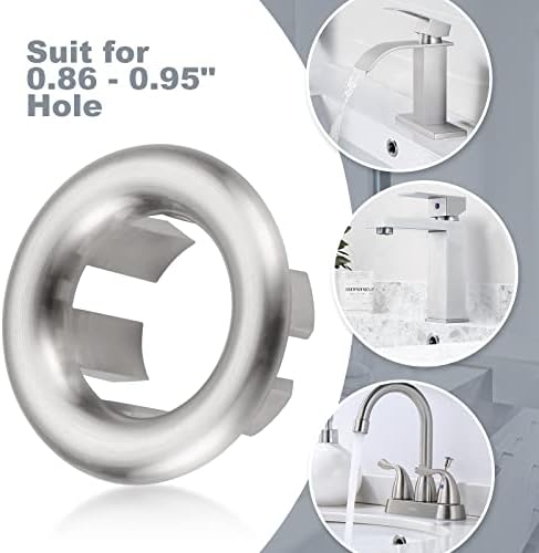6-Piece Sink Overflow Cover Brushed Nickel for Bathroom Kitchen